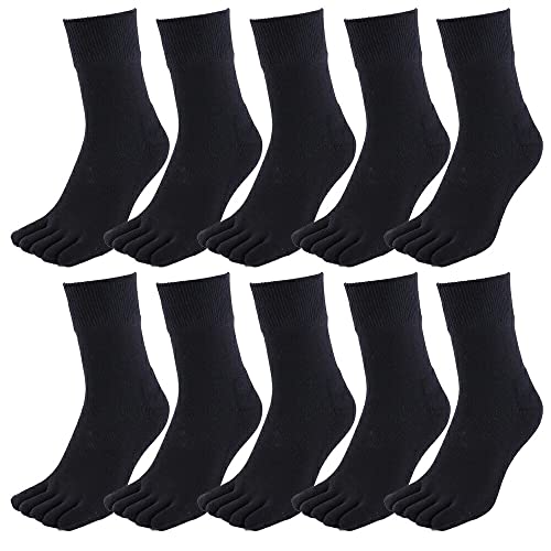 [アスカ] 5本指ソックス 厚底 旭化成消臭ROICA使用 ハーフ丈 メンズ 25-27cm 10足