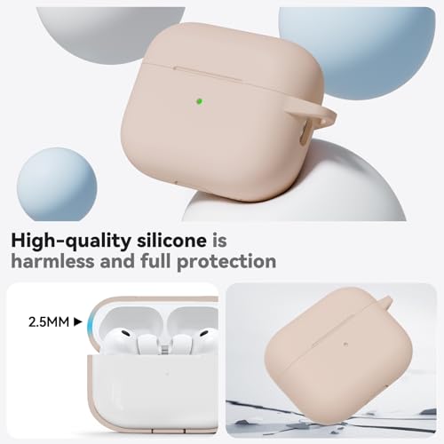 Image of Ljusmicker for AirPods Pro 3 Case 2025 with Cleaner Kit,Soft Silicone Protective Cover for Apple AirPods Pro 3rd Generation Cases for Women Men,for AirPod Pro 3 Cover with Keychain-Milk Tea