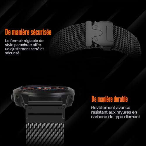 Bracelet titane Garmin Instinct 2 résistant aux irritations et fermoir sécurisé - 6