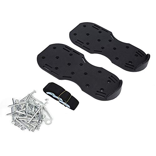 Iron Garden Pie Galvanised Garden Aerator Shoes Grassplot Sandals Pointed Floor Aerating (Black)