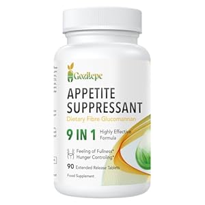Natural Appetite Suppressant and Fat Burner for Women – High Dose Glucomannan from Konjac Root – with Green Tea Extract, Cayenne Pepper Extract, Vitamins B6 & B12 – Vegan (90 Count (Pack of 1))