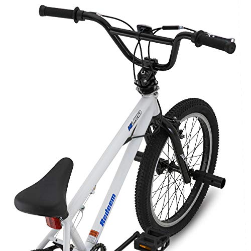 Foto von Hiland 20 Zoll BMX Freestyle Bike für Jungen mit 360 Grad Gyro & 4 Pegs, weiß