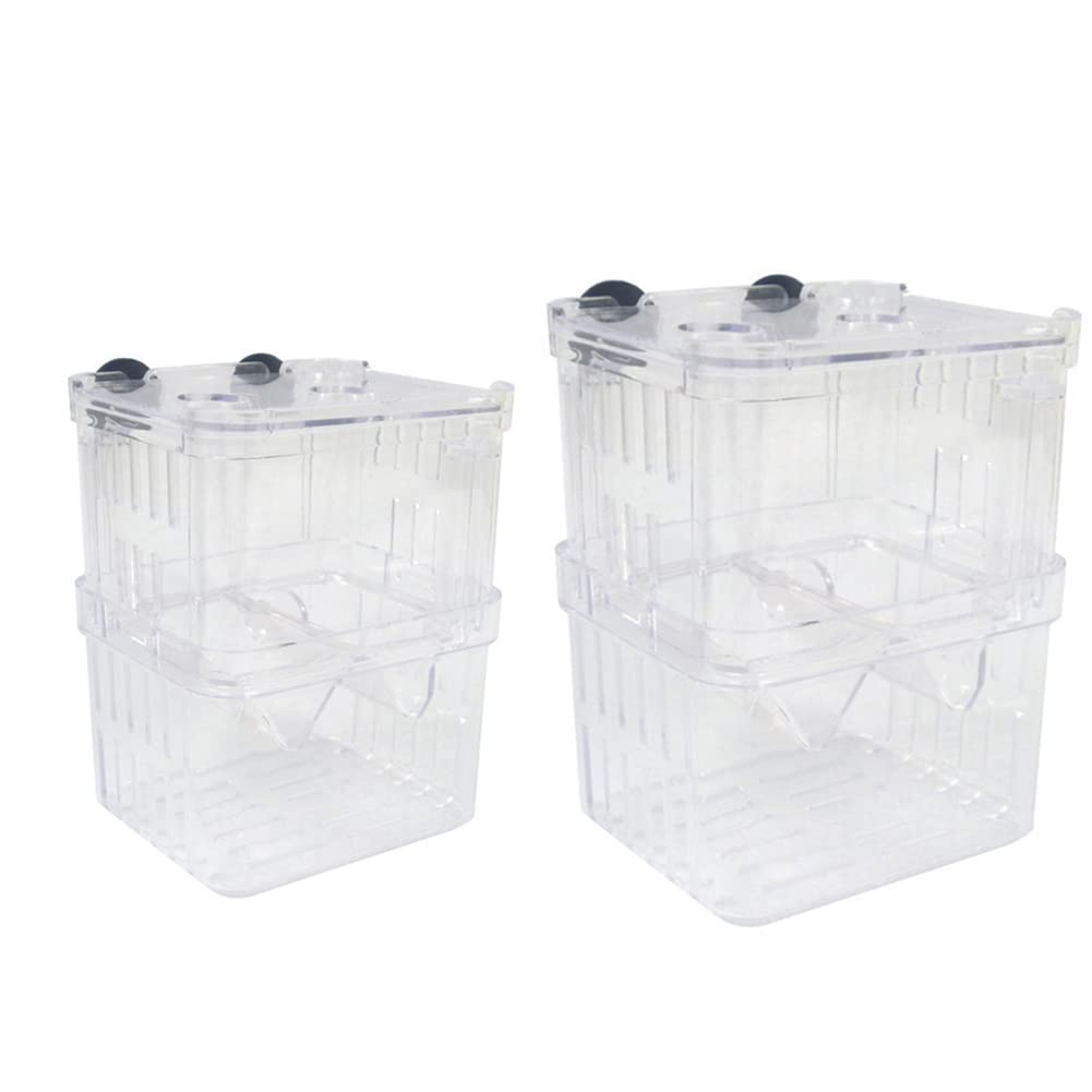 Amazon | TARATI 魚 繁殖隔離ボックス2層 2点セット熱帯魚 メダカ産卵  