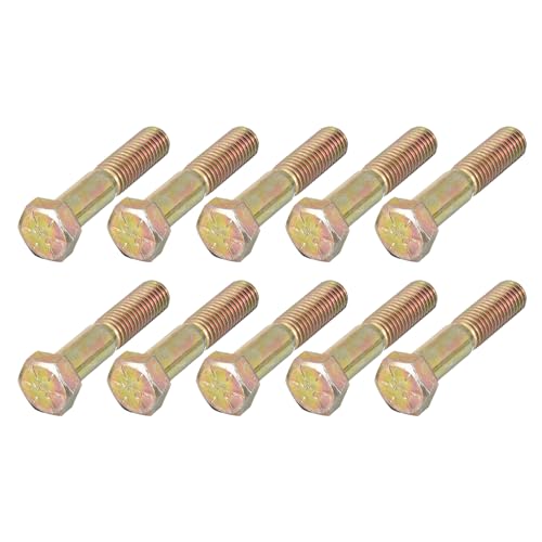 Image of METALLIXITY Hex Bolts (1 /2-13x2-1 /2 inch) 10Pcs, Carbon Steel Zinc Plated, Coarse Thread UNC Hex Head Screw Bolt - for Furniture Repair, Yellow