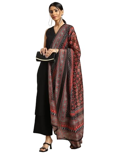 Image of GoSriKi Women's Cotton Blend Straight Solid Kurta with Palazzo & Dupatta