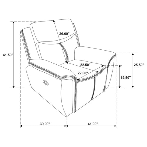 Sillón reclinable manual de cuero sintético azul miniatura 3