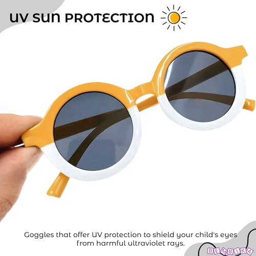 Image of BEMBIKA Fashionable Sunglasses For Kids Baby Girls And Baby Boys, Stylish Eyewear For Kids Dual Color Design Glasses For Fancy Style Goggles � (Caramel)