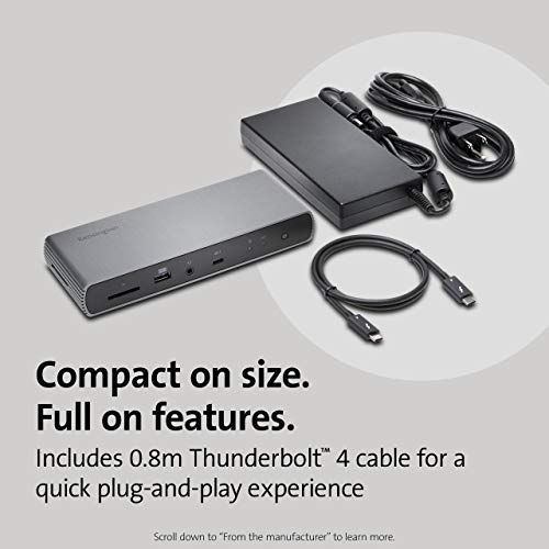 Image of Kensington SD5700T Thunderbolt 4 Docking Station, Dual 4K @ 60Hz Display, 90W Power Delivery, 11-in-1 USB-C Hub with 8 Ports, Compatible with Windows, macOS & Chrome (K35175IN)