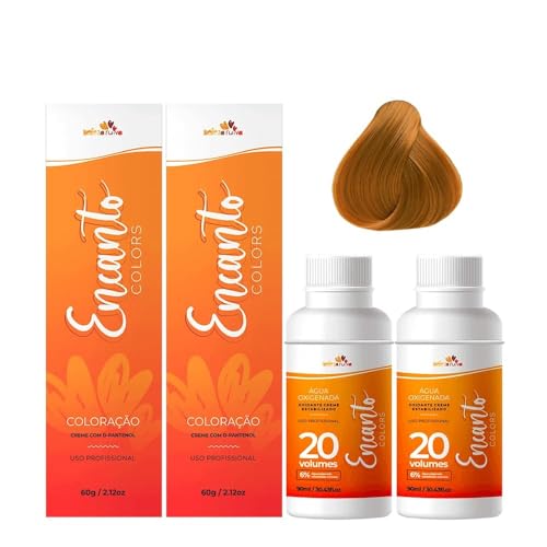 Kit Beleza Ruiva Encanto Colors 9.34 e Oxigenada 20vol 6% - Duas Unidades