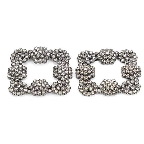 Crystal Shoe Buckle Decoration, Square Buckle Shoe Clips, Women Jewelry Decorative Charms Wedding Accessories(4) Cover
