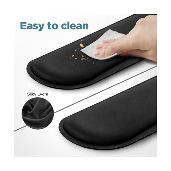 Gimars Upgrade Enlarge Silky Gel Memory Foam Keyboard Wrist Rest, Wrist Rest for Computer Keyboard, Ergonomic Design for Typing Pain Relief, Mousepad Rests, Wrist Support for Office, Gaming, Black - Image 5