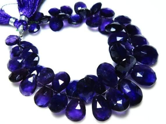 Améthyste taillée en poire LKBEADS fil de 7 pouces pour création de bijoux - 5