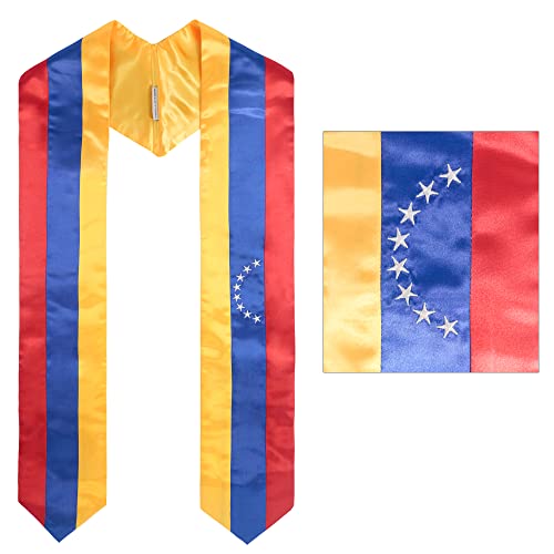 Graduationmall Venezuelan Flag Graduation Stole Embroidery Sash For International Students 72" In Length #TOP3