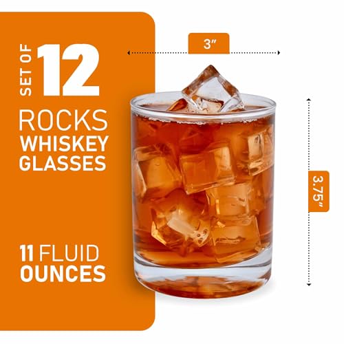 Stock Your Home Set Of 12 Rocks Glasses - 11 Oz Clear Old Fashioned Lowball Glasses thumb #1