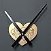 Produktbild Mtye Moderne Mute DIY große Wanduhr 3D Aufkleber Home Office Decor Geschenk/Große Zeiger 30CM Metall Textur DIY herzförmigen Gang Wanduhr Bewegung - Gold