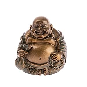 lachineuse – Statuette Bouddhas Rieurs d’Abondance – Statue Petit Bouddha Bronze 5cm – Décoration Feng Shui – Objet Déco Zen Chinoise pour Intérieur Salon Bureau – Idée Cadeau Chine Asie Porte Bonheur