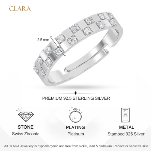 Image of Clara 925 Sterling Silver Adjustable Ring Gift for Men & Boys