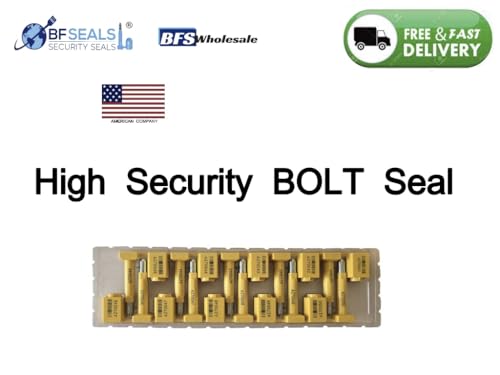 High Security Bolt Seal HK, 200 pcs, Yellow, for Containers, ISO & C-TPAT Certified, Barcode & Sequential Numbering. Choose eco BFSEALS for Premium Seal. Free & Quick USA Shipping!