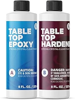 Pro Marine Clear Table Top Epoxy Resin (16-Ounce Kit) | UV Resistant, Self-Leveling | High Gloss Shine for Wood Table Top, Bar Top, Counter Top, River Table, and Other DIY Resin Art Projects