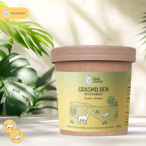 Yuki cares Grasmilben Pfotenbad zur Bekämpfung von einem Grasmilbenbefall beim Hund