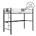 DHP Screen Loft Metal Bunk Bed with Desk and Ladder, Space-Saving Design, Silver Twin