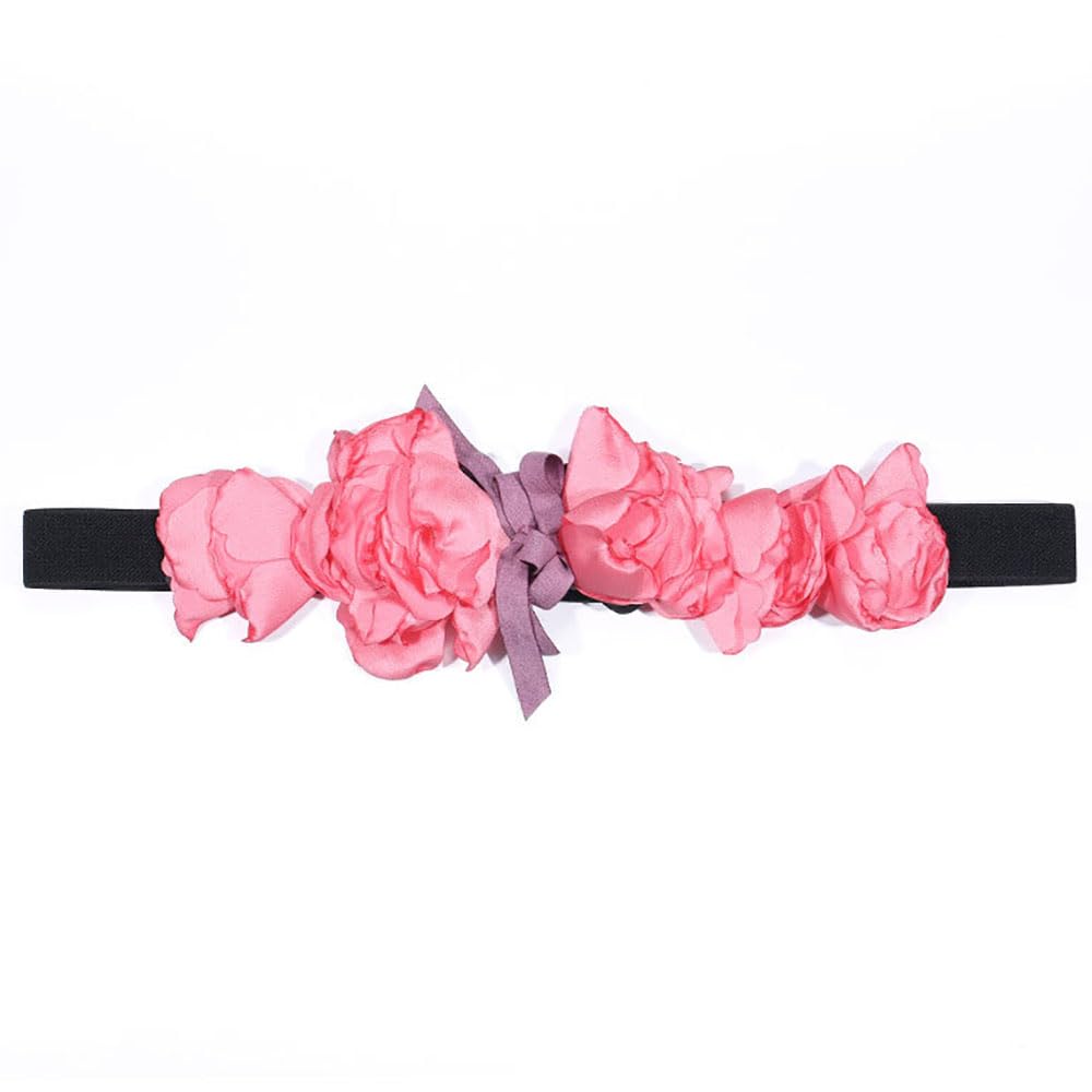 YOU M Womens Handmade Sweet Flower Thin Stretch Waistband Belts Elastic Corset for Belts Dress Wedding Elegant