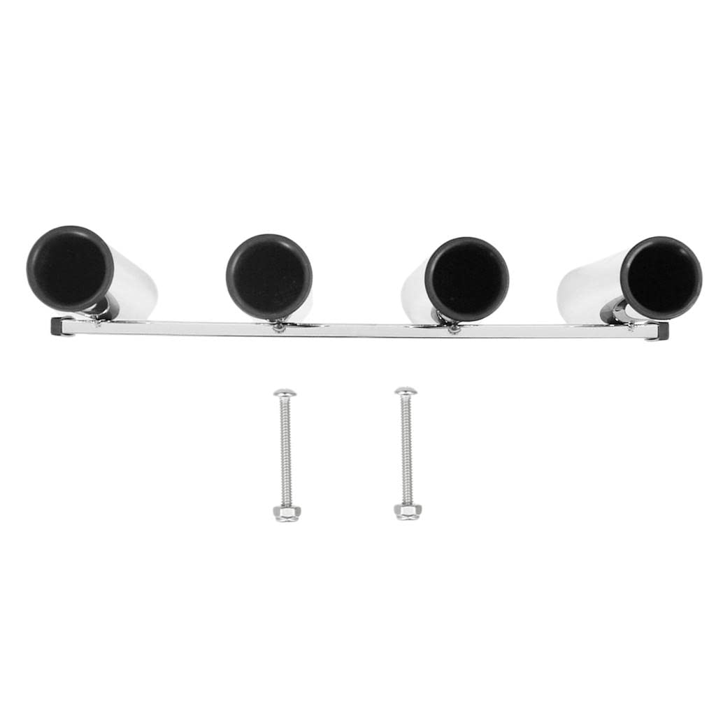 predolo Porta Canne Da Barca, Portacanne in Acciaio Inox Porta Canne Da Pesca Portacanne Da Pesca Con 4 Tubi, Dotato Di Perno in Pvc Da 3/16 "Attraverso La Parte Inferiore