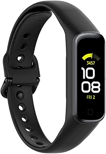 TKM Silicone Bands Compatible for Samsung Galaxy Fit E, Soft Sport Silicone Replacement Straps Wristbands for Galaxy FitE SM-R375 Watch for Boys & Girls.(Watch is NOT Included) (Black)