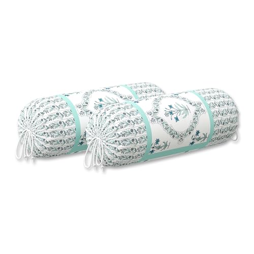 Image of BLOCKS OF INDIA 200TC Diwan Set Cotton 8 Piece | Deewan Printed Bedsheet Sets for Living Room Hall (Set of 8 Piece, 1-Bed Sheet | 2-Bolster Cover | 5-Cushion Cover (Turquoise BEL)