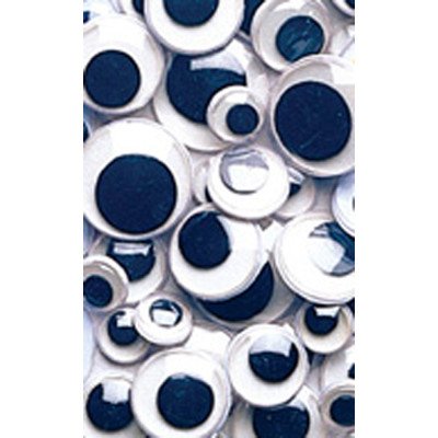 Wiggle Eyes Asst Size 100 Black [Set of 3]