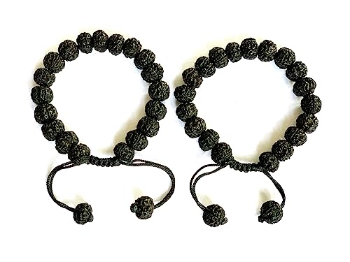 Unisex-Adult 5 Faced Panchmukhi Rudraksha Bracelet 10 mm (Black) ...