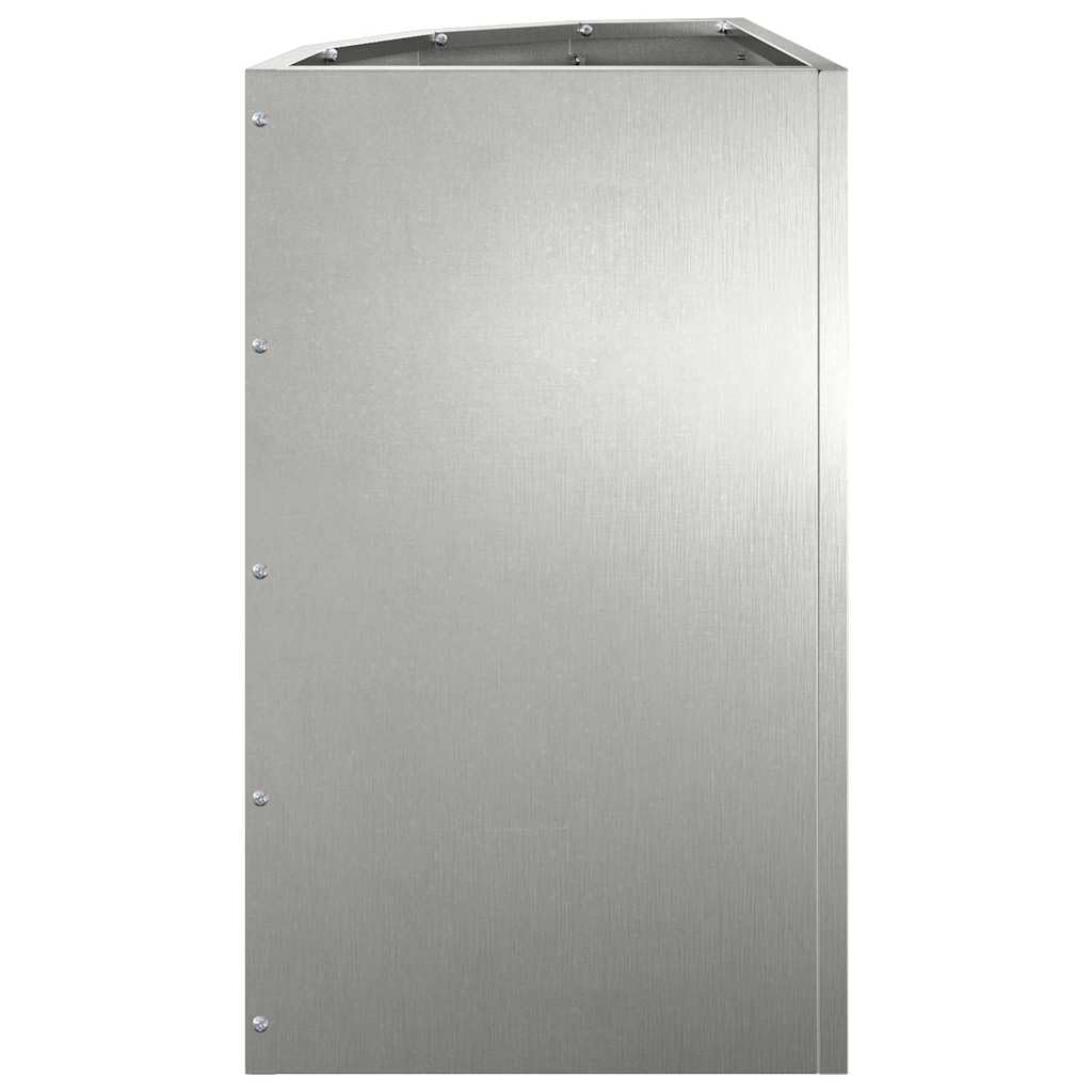 Eckgartenpflanzer Silber aus rostfreiem Edelstahl 30 x 30 x 50 cm Modernes Design Robust & Wetterfest für Terrasse Balkon platzsparende Gartendeko