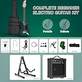 Display4top Full-Size Electric Guitar Most complete Beginner Super Kit Package with Amplifier, Guitar Stand, Bag, Guitar Pick, Strap,spare Strings, Tuner, Case and Cable (new-green) - Image 5
