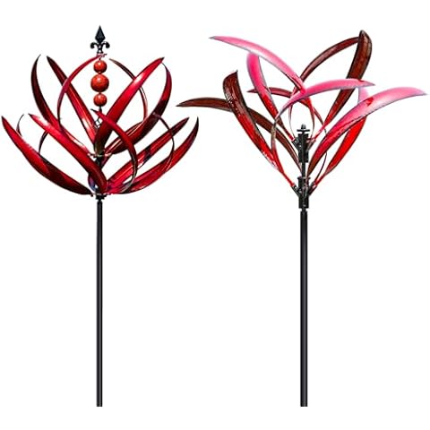 Red 3D Wind Spinners, Outdoor Wind Spinners for Yard and Garden Metal Large Cover