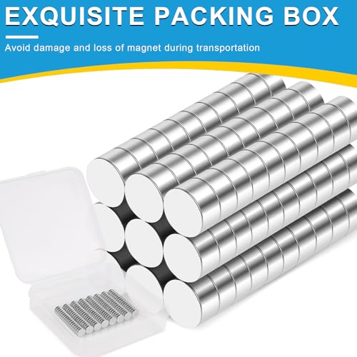 Small Magnets, 180 Pack Refrigerator Magnets 6x2mm Rare Earth Magnets Neodymium Magnets for Crafts, Whiteboard, Kitchen Cabinet