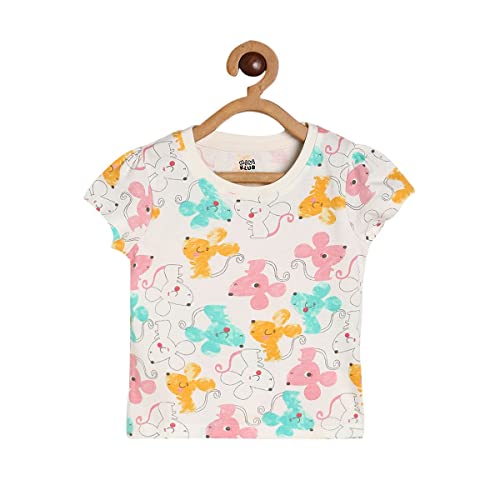Image of miniklub Baby Strap Frill Sleeve Knitted Cotton Top (White Color)
