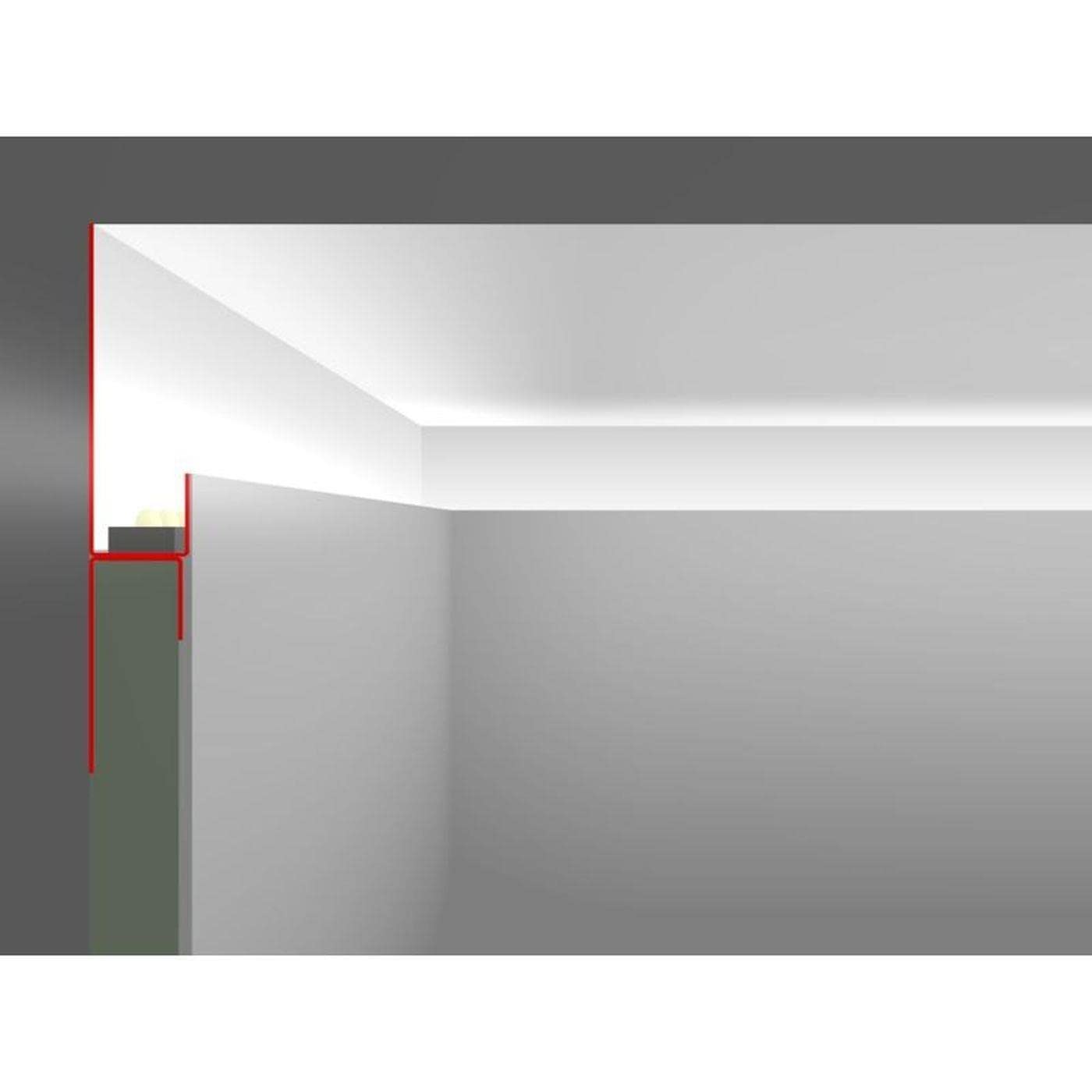 2m LED Trockenbauprofil SNL 50mm Sichtschenkel für Gipskartonplatten Stahl Zinkblech