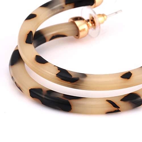 Hoop Earrings For Women Statement Acrylic Open Hoop Earrings Bohemia Tortoise Shell Stud Dangle Earrings Fashion Jewelry (Leopard) #TOP5