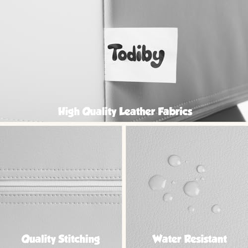Image of TODIBY 4-Piece Soft PU Leather Toddlers Climbing Toys, Baby Foam Climbing Blocks for Toddlers 3, Indoor Climb and Crawl Activity Play Set, Foam Play Gym Climbing Structures (Black and White)