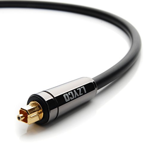LZYCO Gold Plated Toslink Digital Optical Audio Cable with Premium heavy-metal castings Connectors (Black 20FT)