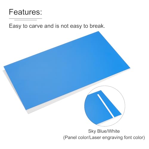 Image of MECCANIXITY ABS Engraving Double Color Sheet 7x11inch Sky Blue /White for Badge, Sign, DIY Carving Pack of 12