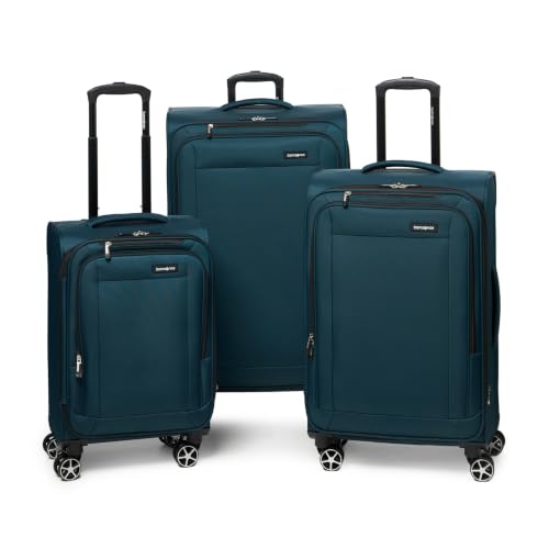 Image of Samsonite Saire LTE Softside Expandable Luggage with Spinner Wheels, Black, 3-Piece Set (Carry On /Medium /Large)