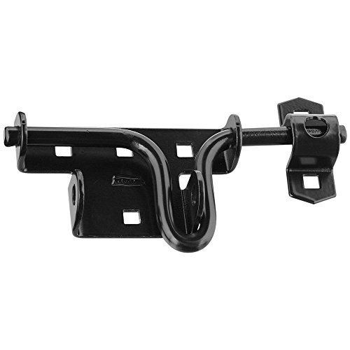 National Hardware N165-506 Sliding Bolt Gate Latch - Heavy Duty Steel Door and Fence Gate Hardware with WeatherGuard Protection - Black Finish - Padlock Compatible by National Hardware - Used condition - US$9.73