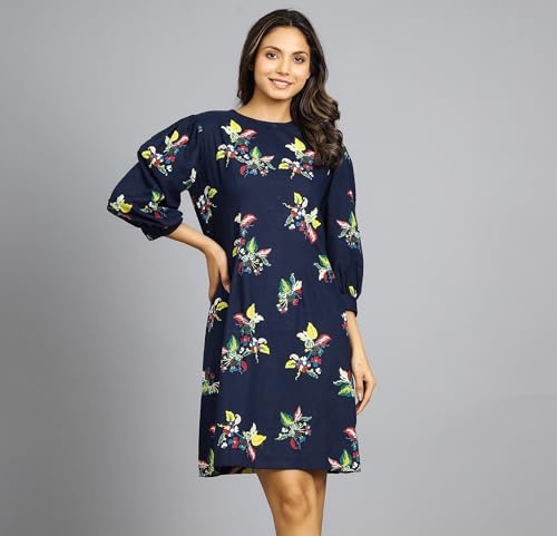 Image of Ravaiyaa - Attitude is everything Womens Soft Crepe Silk Casual Dress Summer Floral Printed Dress Ladies Tank Midi Sundress