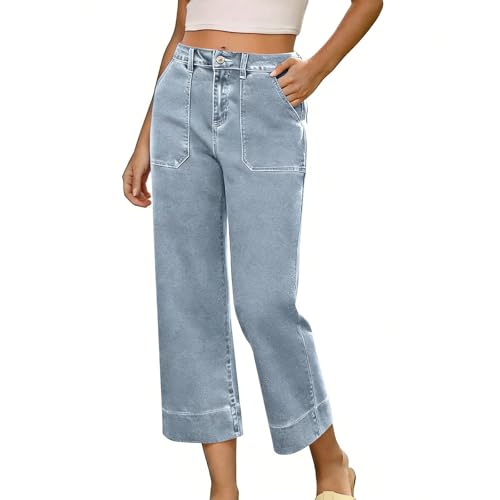 Jean 3/4 pour femme élastique : oubliez les pantalons serrés grâce à sa jambe large