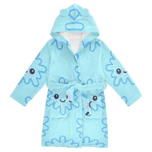 Snowflake Seamless Hooded Pajamas Bath Robes For Girls
