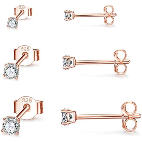 Gulicx 3 Pairs Silver Stud Earrings Set Cover