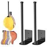 2 Pack Black Hat Racks for Baseball Caps, Stainless Steel Hat Organizer for Baseball Cap, Hat Holder Storage Organizer, Hat Hanger Strong Adhesive/Wall Drilled for Door, Bedroom, Closet(8.26 in)