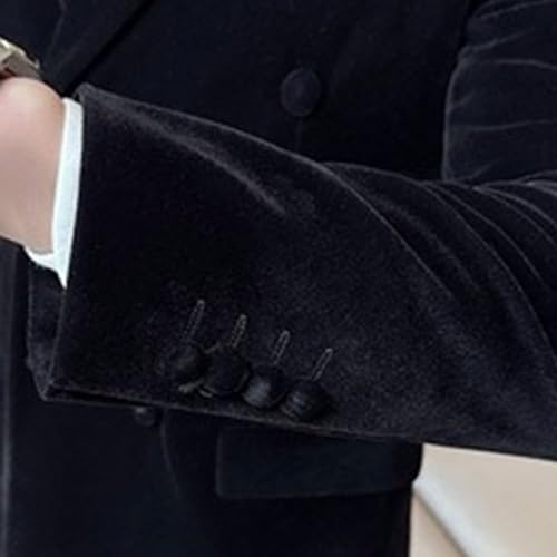 Men Velvet Blazer One Button Sport Coat Slim Fit Tuxedo Jacket for Prom Wedding Party Dinner4