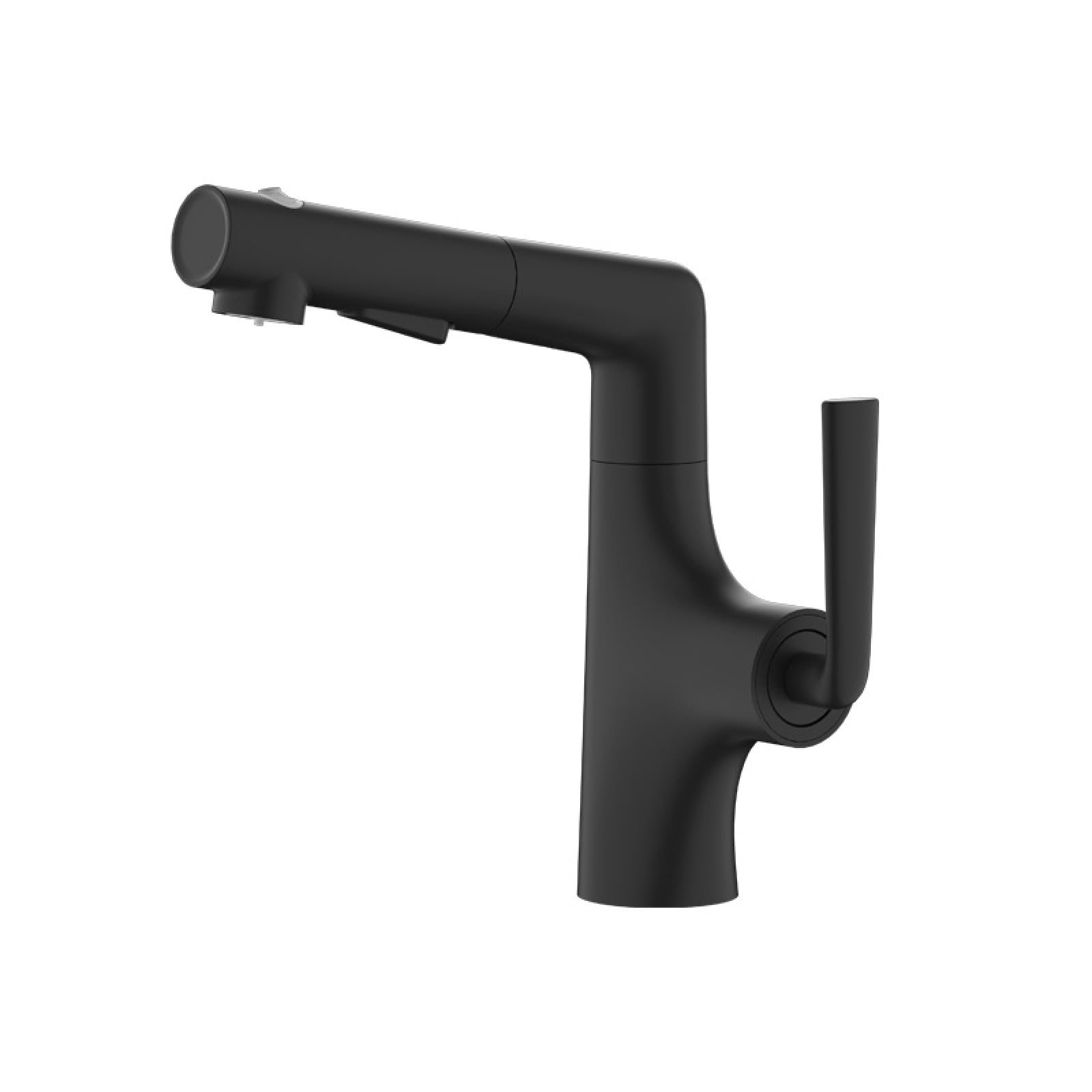 Fanjubei Matte Black Bathroom All-Copper Hot And Cold Pulled Noodles Basin Faucet